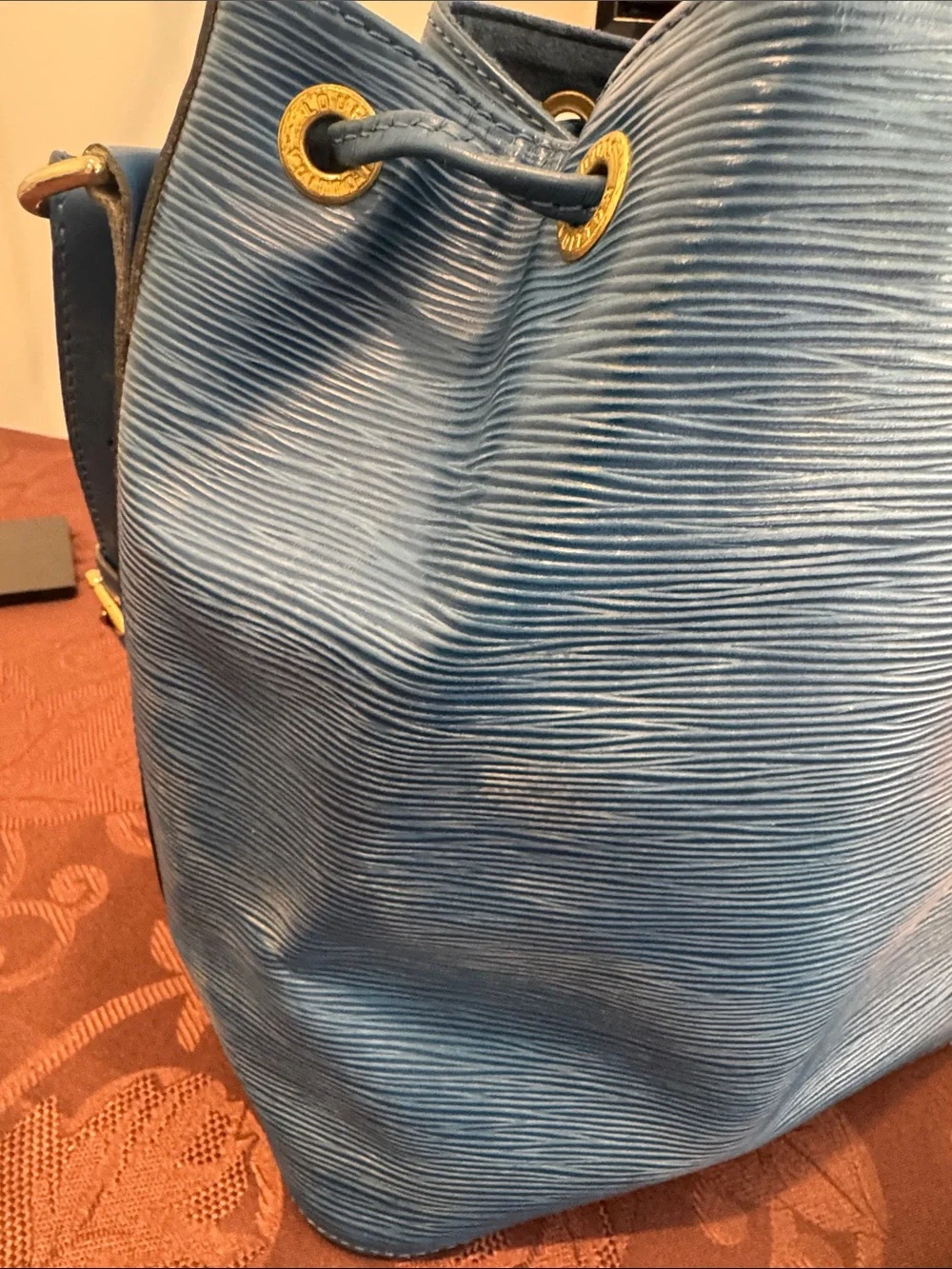 Louis Vuitton Blue Epi Leather Bag & Wallet